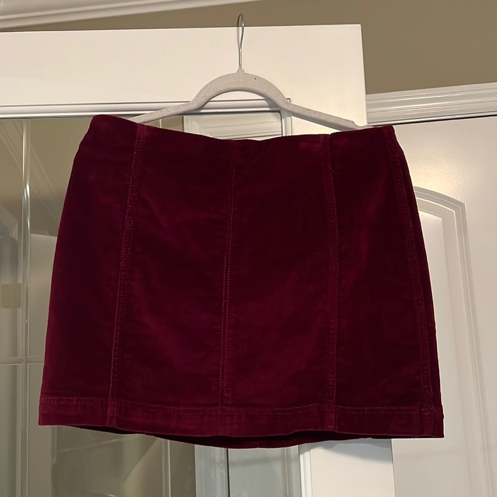 Maroon Corduroy Skirt